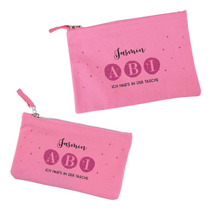 ABI Beautycase in Pink mit Name & Wunschtext - 2 Größen auswählbar