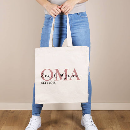 Einkaufstasche mit persönlichem Aufdruck "Oma seit..."