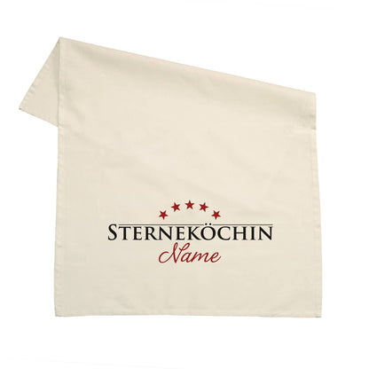 Sterneköchin - Geschirrtuch mit Wunschname 
