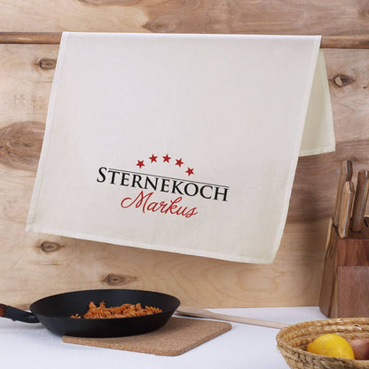 Naturfarbenes Geschirrtuch - Sternekoch