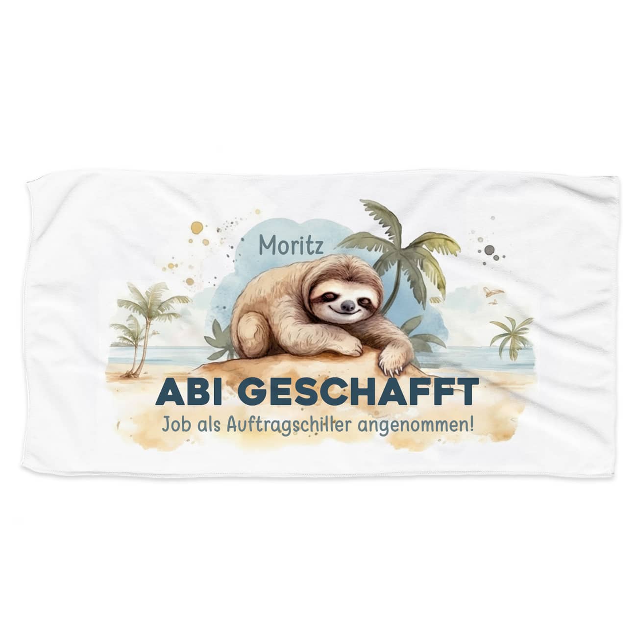 ABITUR Schulabschluss - Badetuch Name und Wunschtext, 180x100cm
