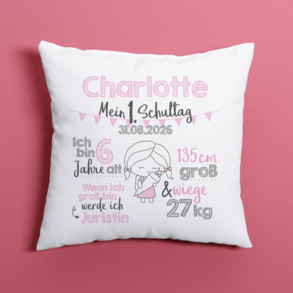 Kissen zur Einschulung für Mädchen