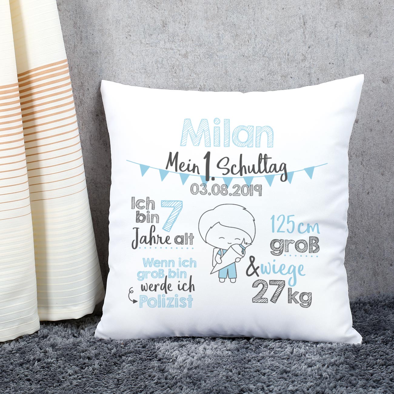 Kissen zur Einschulung für Jungen