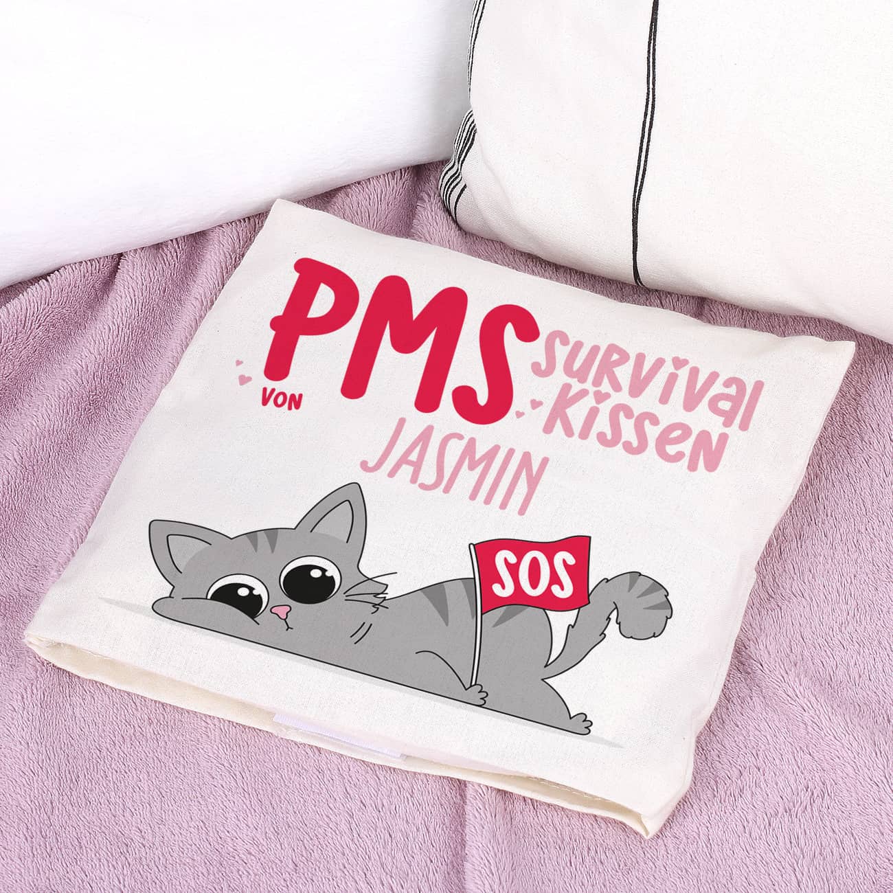 Kirschkernkissen mit persönlichem Druck