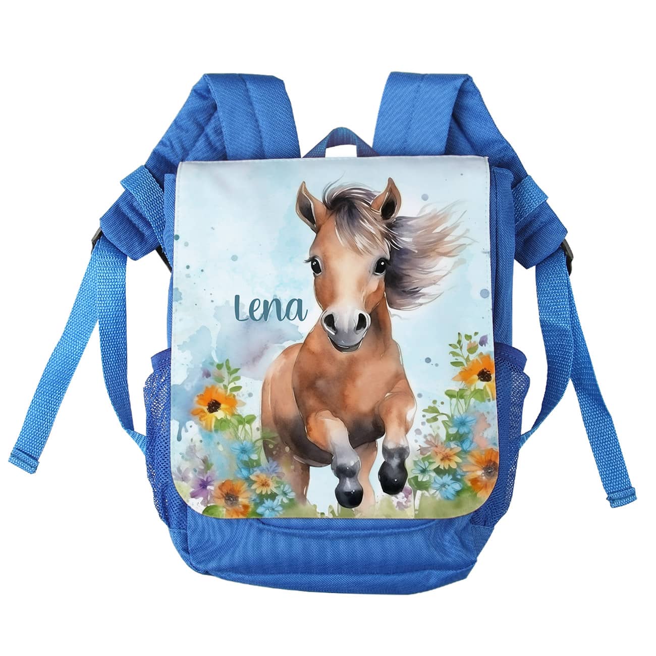 Kindergartenrucksack mit Pferdemotiv und Wunschname bedruckt