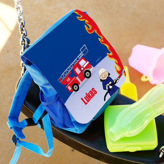 Blauer Kindergartenrucksack Feuerwehr