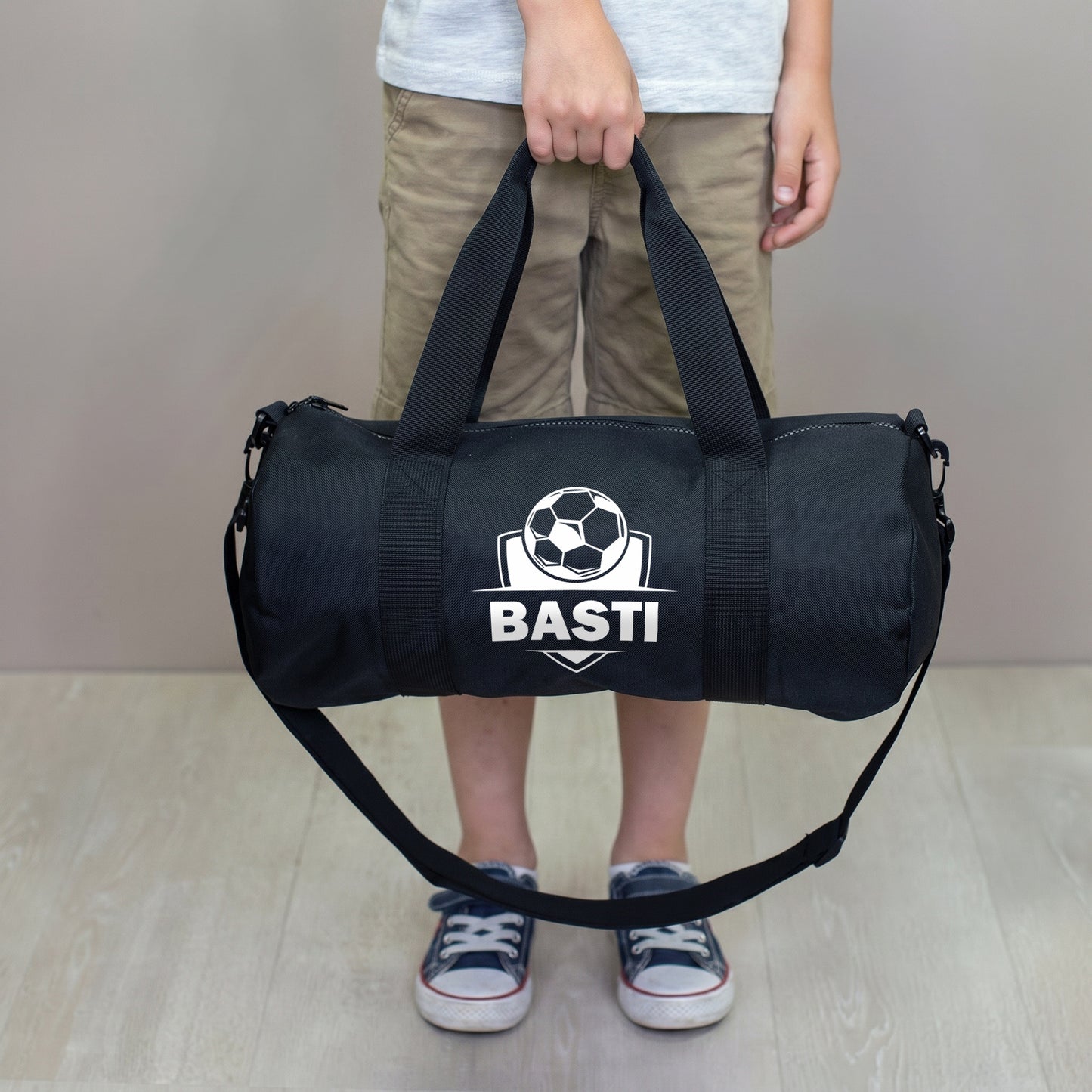 Sporttasche mit Fußball Motiv & Name personalisiert | Reisetasche für Jungen, Schule & Training