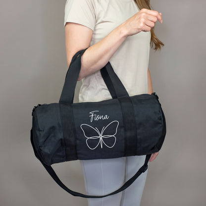 Sporttasche mit Schmetterling Motiv & Name personalisiert | Geschenk zur Einschulung für Mädchen