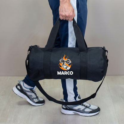 Sporttasche personalisiert mit Name & Gym Motiv | Duffle Bag für Männer & Sport als Geschenk