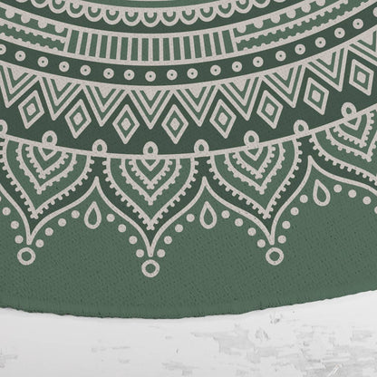 Runder Wohnteppich mit Personalisierung und Mandala in grün