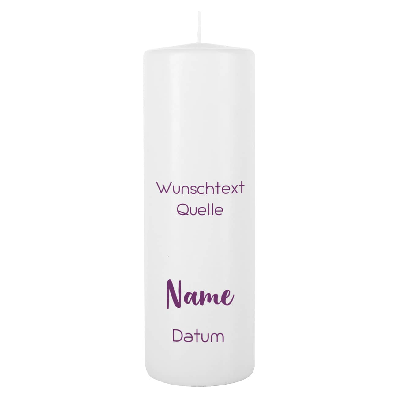 Konfirmationskerze in violett für Mädchen