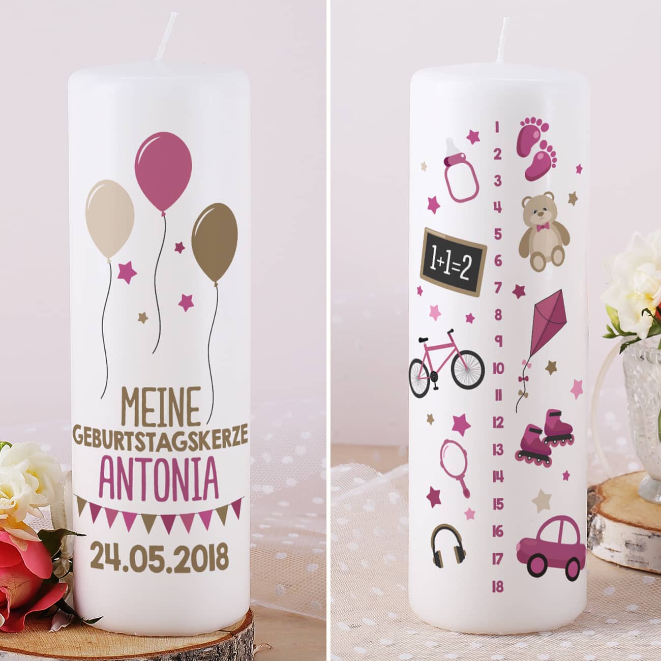 Lebenslicht - Geburtstagskerze für Mädchen