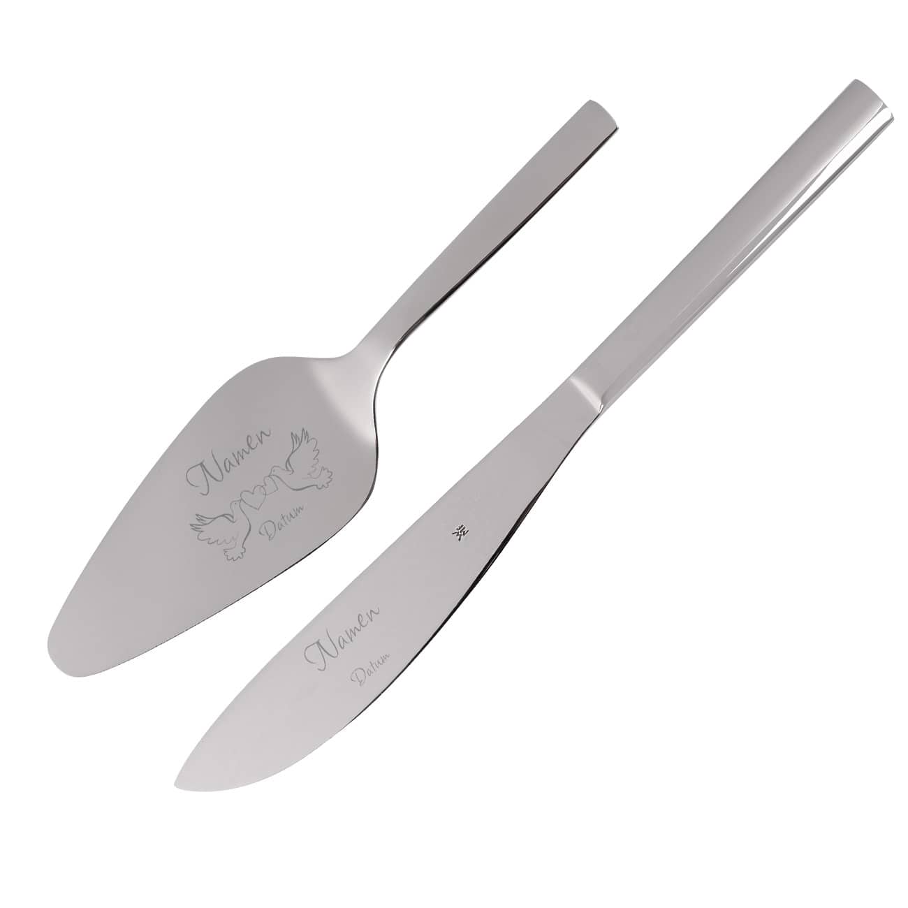Tortenbesteck Set von WMF graviert zur Hochzeit