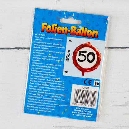 Folienballon Verkehrsschild 60  | Luftballon zum 60. Geburtstag