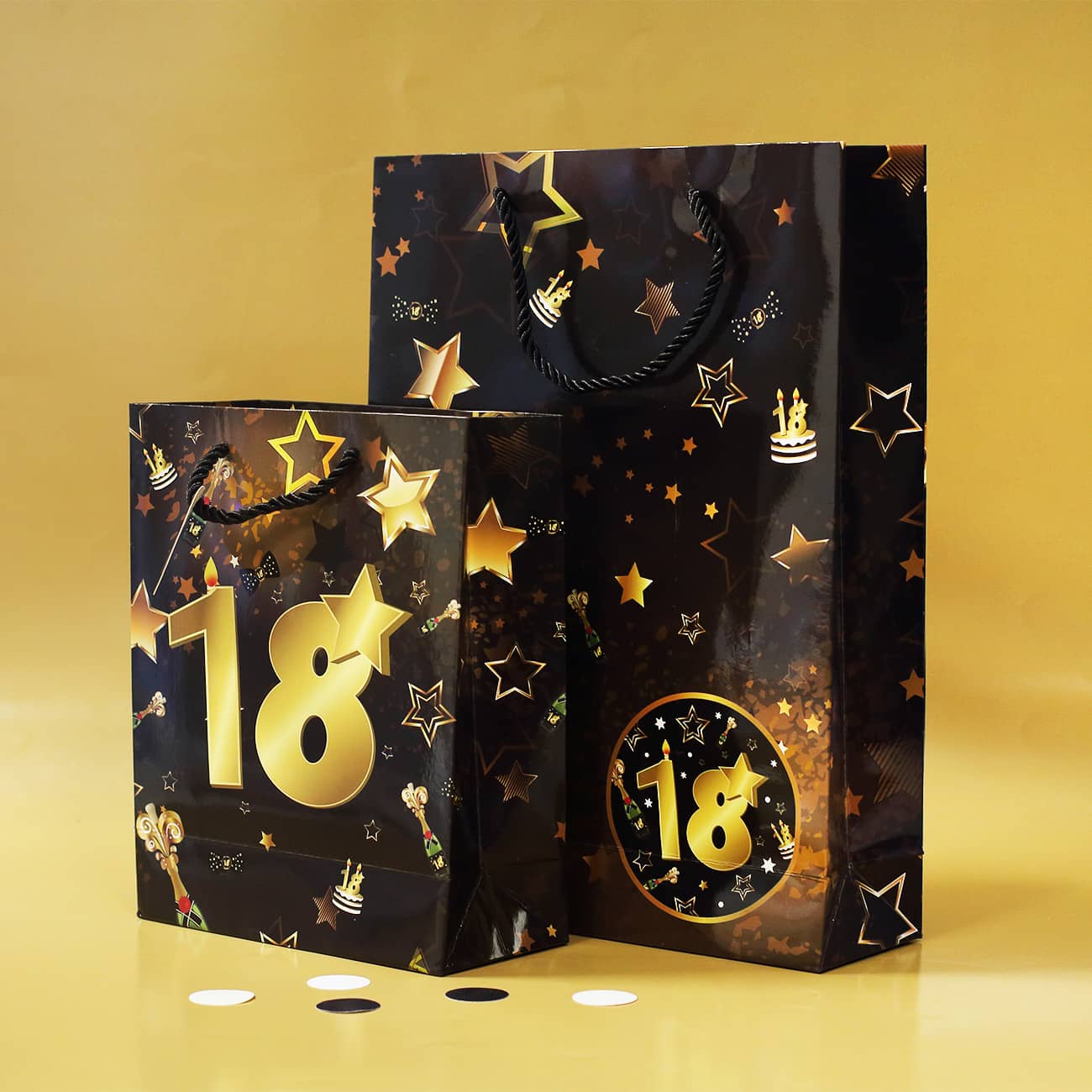 Geschenkverpackungen zum 18. Geburtsag
